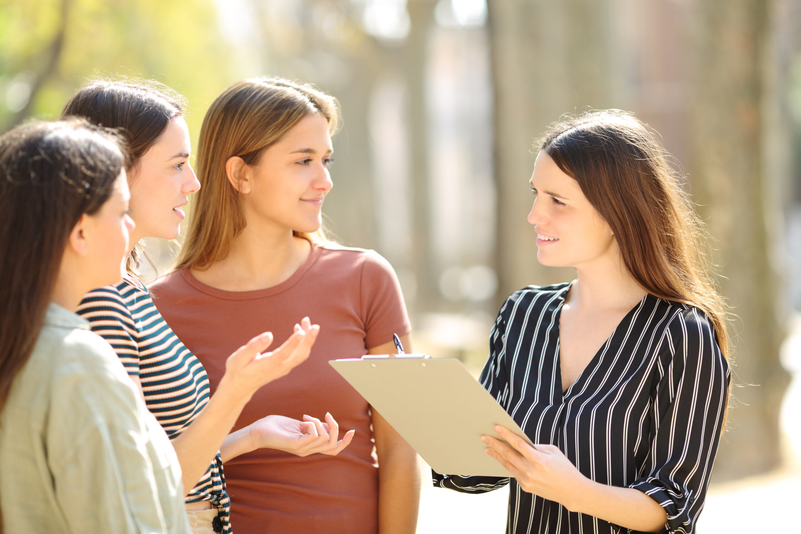 salesperson engaging in face-to-face marketing